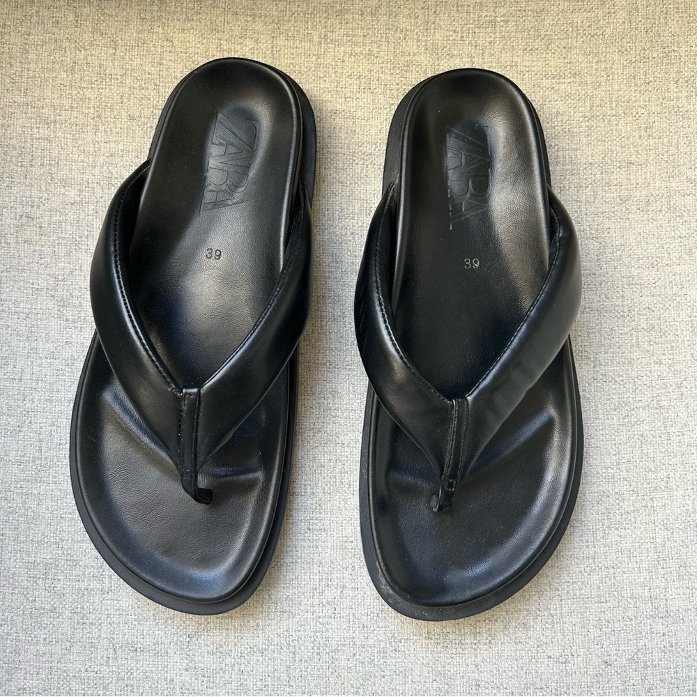 ZARA BLACK CHUNKY SANDALS - Picture 3 of 4